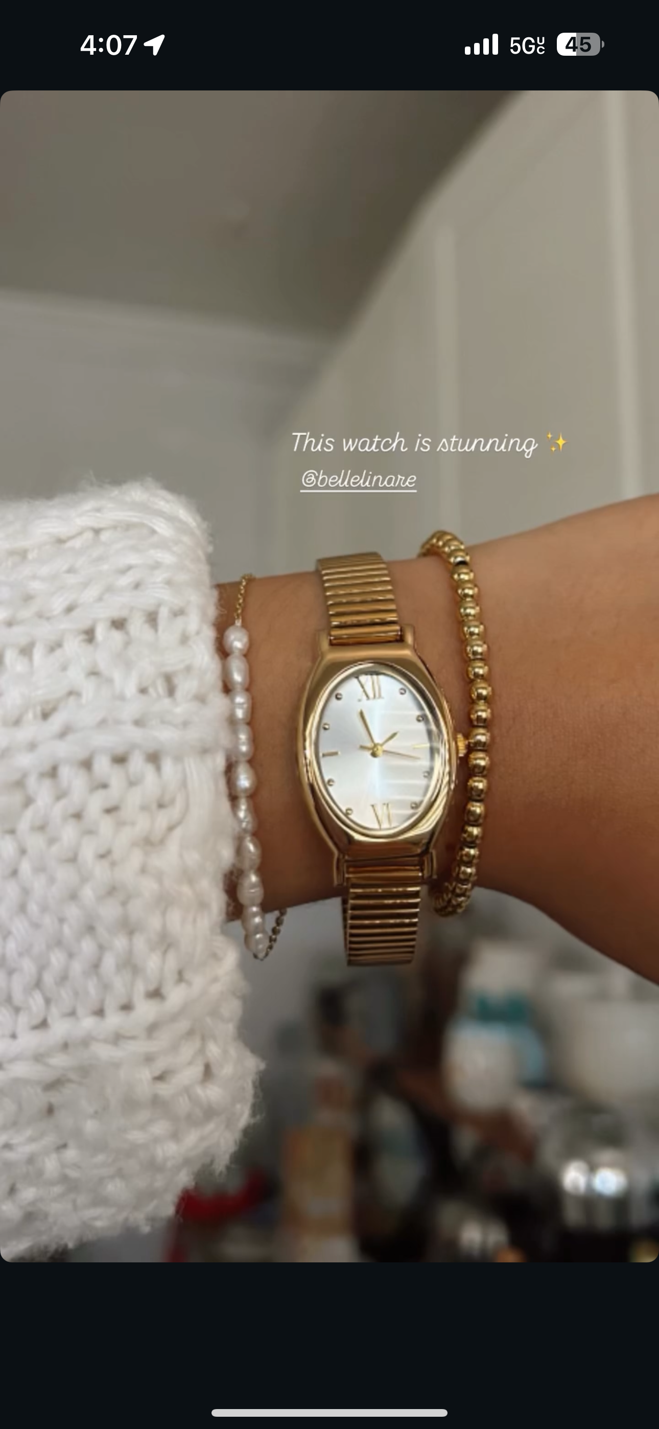 Gold Belle Ovale Watch